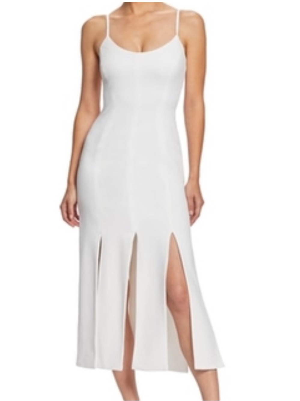 NWT Dress the Population Devon Off White Panel Flapper Style Swing Midi Dress S